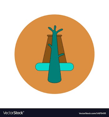 In flat design of volcano vector image