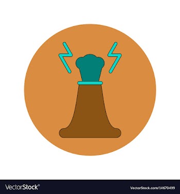 In flat design of volcano vector image