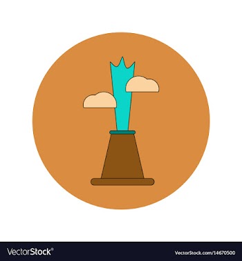 In flat design of volcano vector image