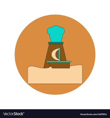 In flat design of volcano vector image