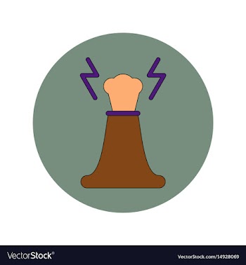In flat design of volcano vector image