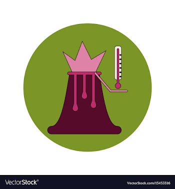 In flat design of volcano vector image