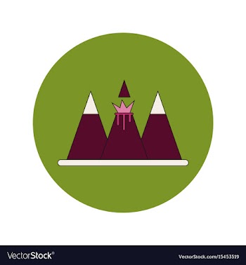 In flat design of volcano vector image