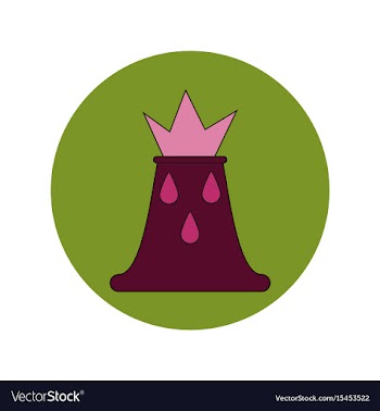In flat design of volcano vector image