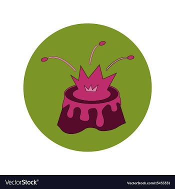 In flat design of volcano vector image