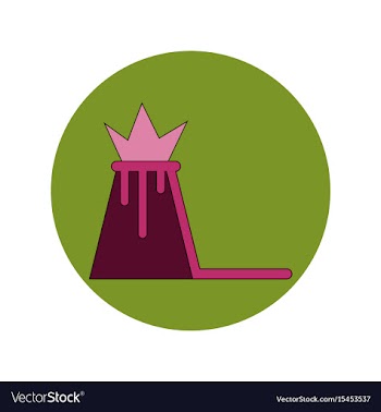 In flat design of volcano vector image