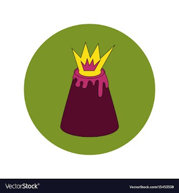 In flat design of volcano vector image