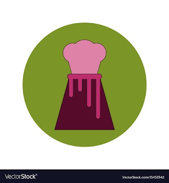In flat design of volcano vector image