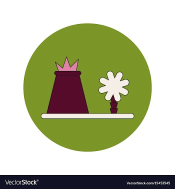 In flat design of volcano vector image