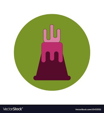 In flat design of volcano vector image