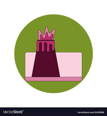 In flat design of volcano vector image