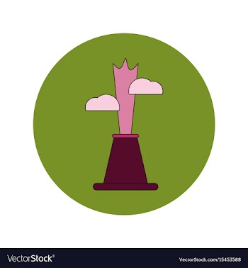 In flat design of volcano vector image