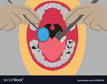 In flat design oral cavity and vector image