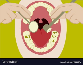 In flat design oral cavity and vector image