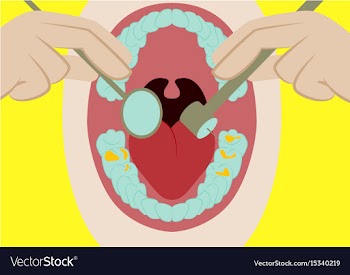 In flat design oral cavity and vector image