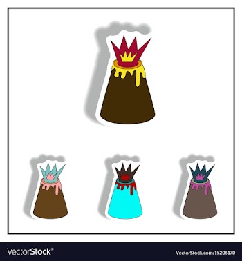 In flat paper sticker design vector image