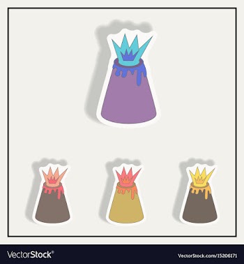 In flat paper sticker design vector image