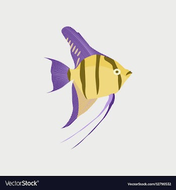 In flat style angelfish vector image