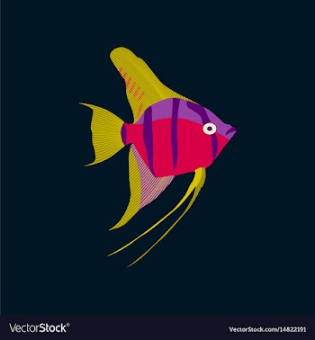 In flat style angelfish vector image