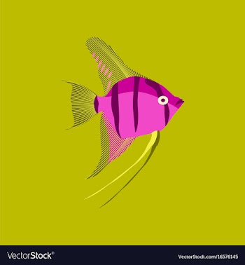 In flat style angelfish vector image