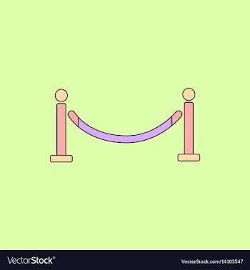 In flat style barrier rope vector image