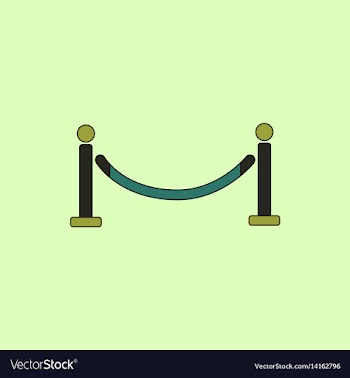 In flat style barrier rope vector image