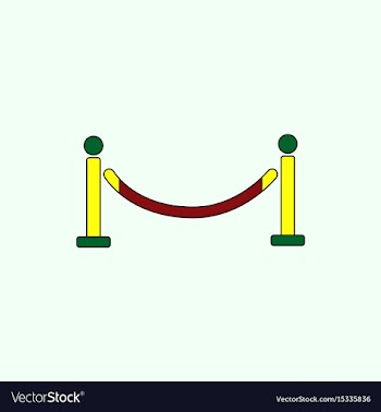 In flat style barrier rope vector image