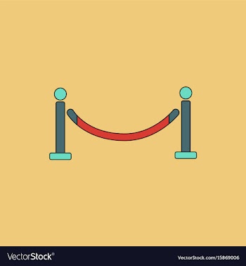 In flat style barrier rope vector image