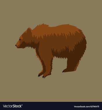 In flat style bear vector image