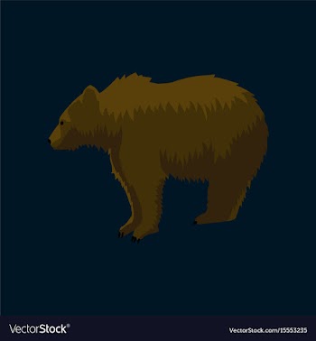 In flat style bear vector image