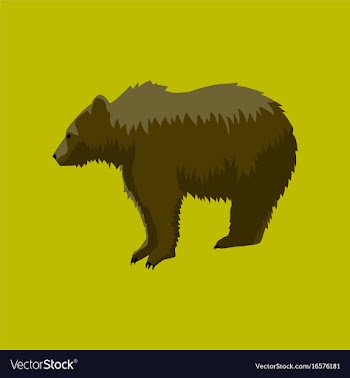 In flat style bear vector image