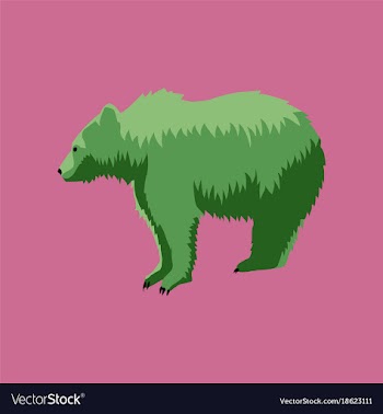 In flat style bear vector image