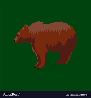 In flat style bear vector image