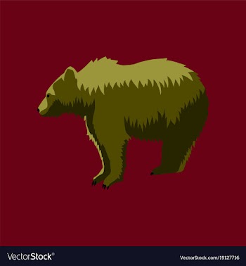 In flat style bear vector image