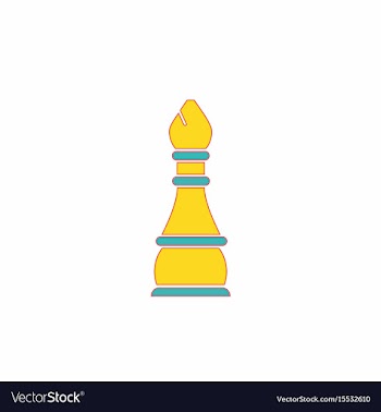 In flat style chess bishop vector image