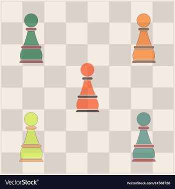 In flat style chess pawn set vector image