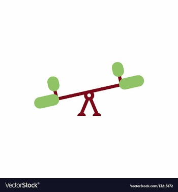 In flat style childs seesaw vector image