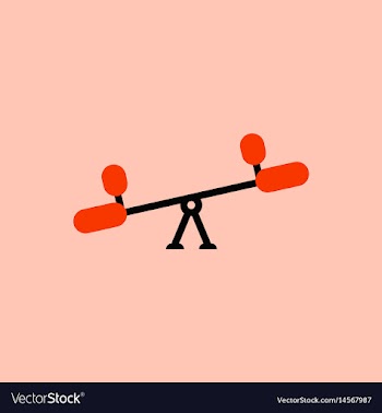 In flat style childs seesaw vector image