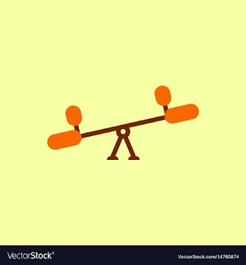 In flat style childs seesaw vector image