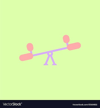 In flat style childs seesaw vector image