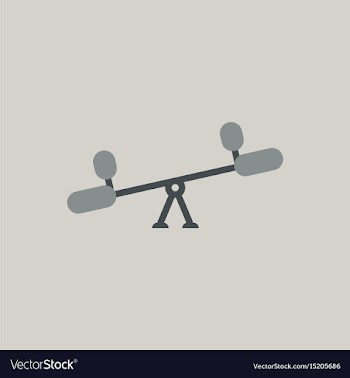 In flat style childs seesaw vector image