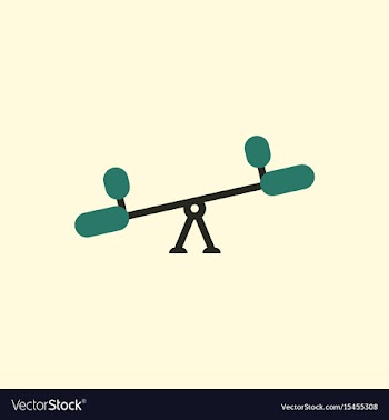 In flat style childs seesaw vector image