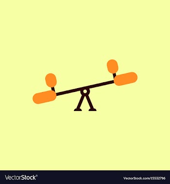 In flat style childs seesaw vector image