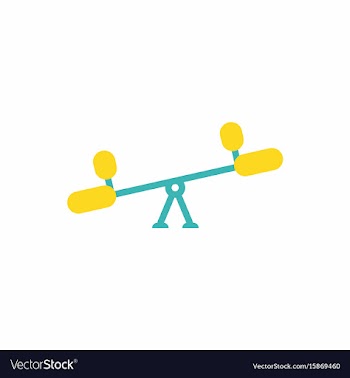 In flat style childs seesaw vector image