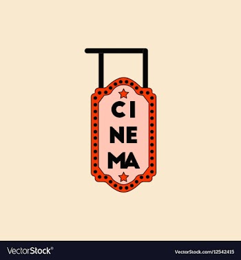 In flat style cinema sign vector image