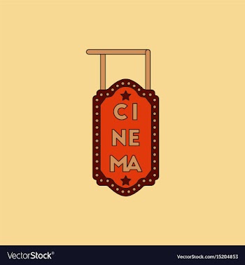 In flat style cinema sign vector image