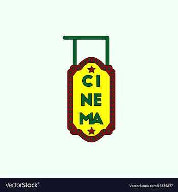 In flat style cinema sign vector image