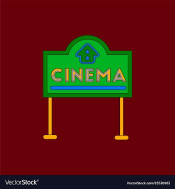 In flat style cinema sign vector image