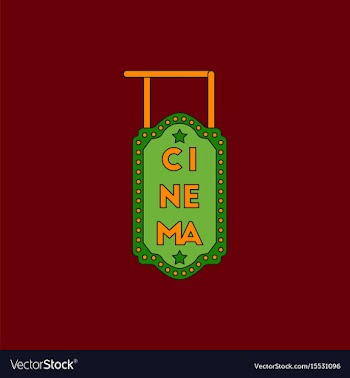 In flat style cinema sign vector image