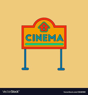 In flat style cinema sign vector image
